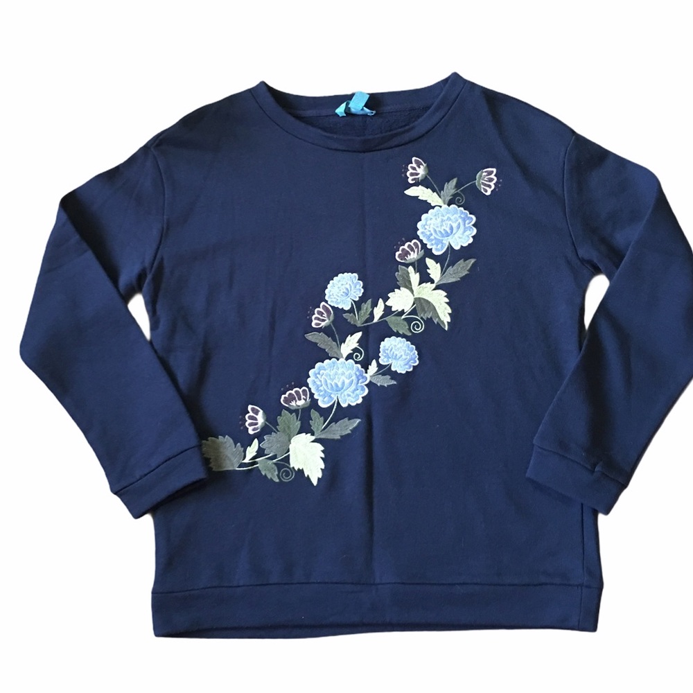 FLEUR BLEUE Navy Blue Pullover Sweater